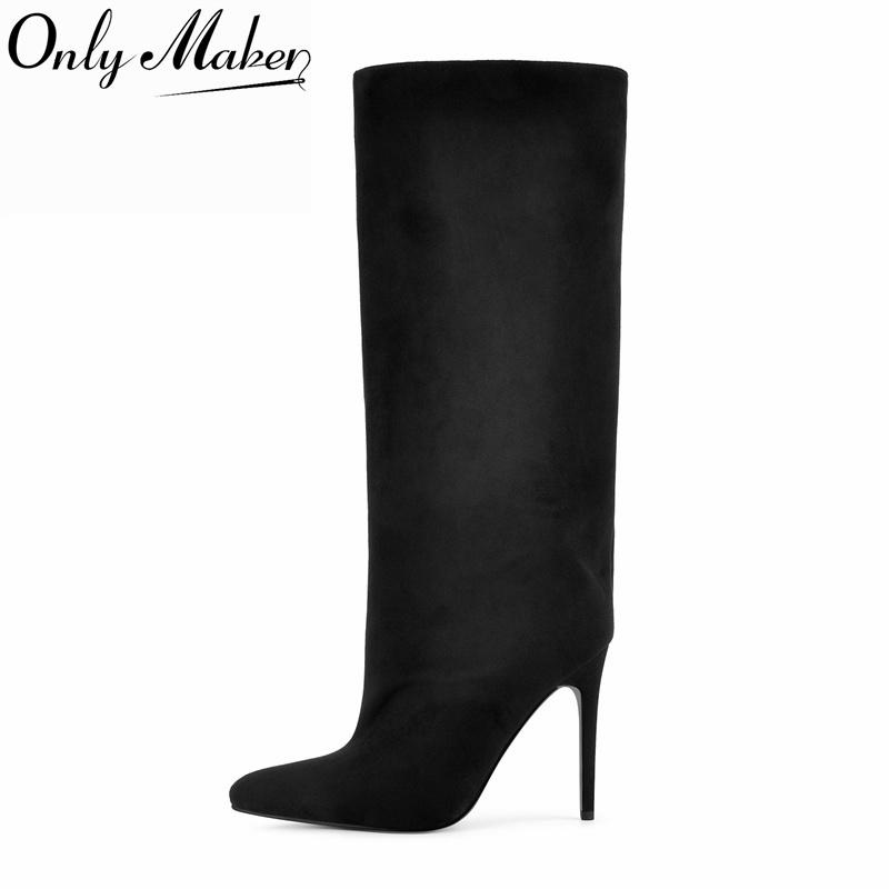 Women'S Shoes Wide Width - Onlymaker Sepatu Bot Setinggi Lutut Suede
