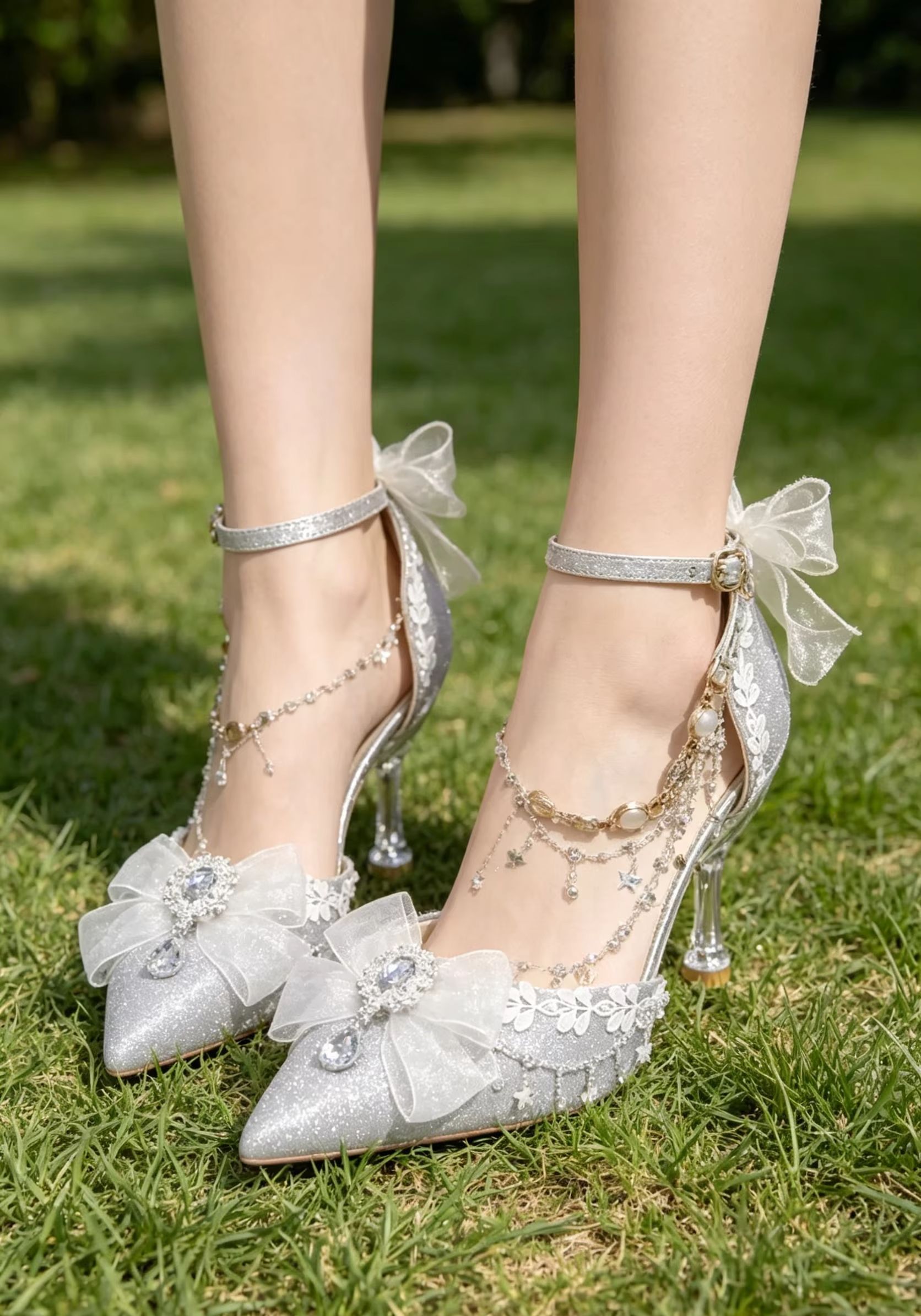 Rhinestone Sandal Women - Sepatu Hak Tinggi Pengantin Wanita Berkilau