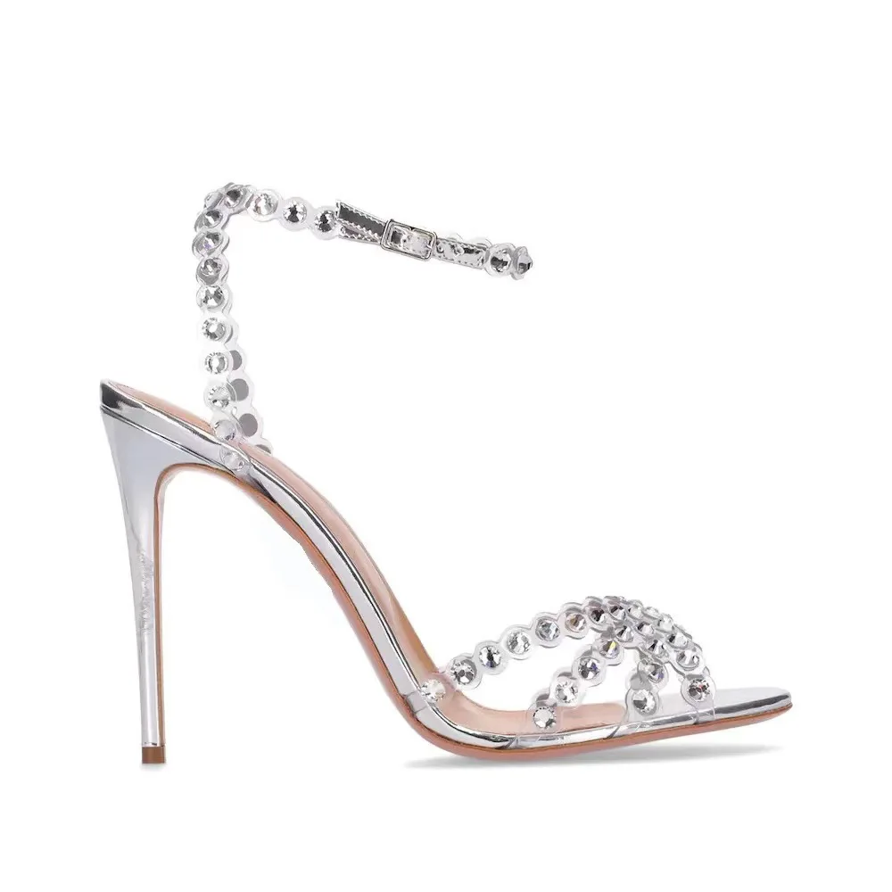 Rhinestone Sandal Women - Sandal Jelly Diamond Heels Perak Plus