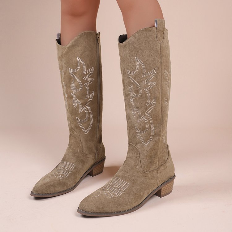 Sepatu Bot Bordir Retro V-neck - Sock Boot Women ulasan dan harga