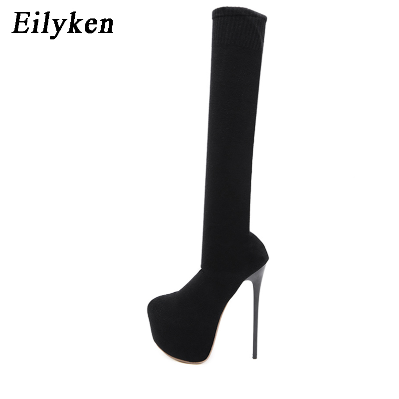 Eilyken sepatu bot wanita hak  - Sock Boot Women ulasan dan harga