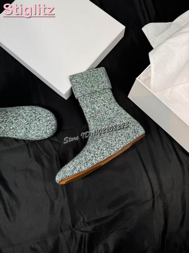 Sepatu Boots Rajut Ujung Bulat - Sock Boot Women ulasan dan harga