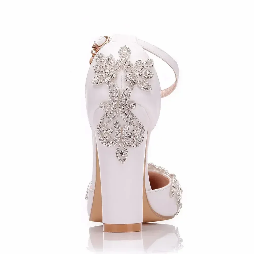 Sepatu Hak Tebal Ujung Runcing - Rhinestone Sandal Women ulasan dan harga