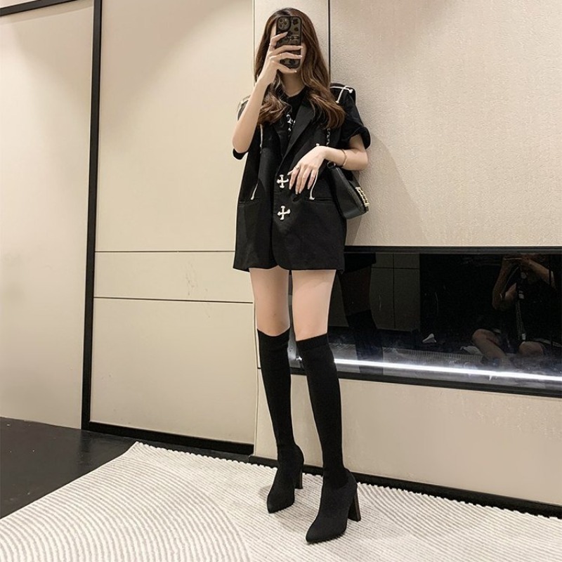 Sepatu Bot Wanita Setinggi Pah - Sock Boot Women ulasan dan harga
