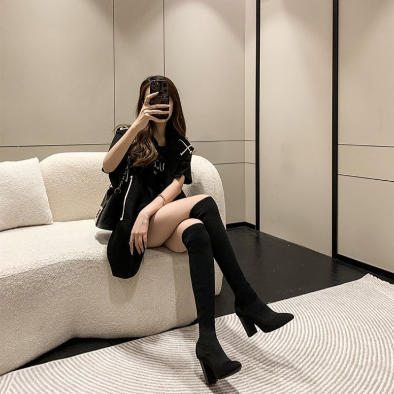Sepatu Bot Wanita Setinggi Pah - Sock Boot Women ulasan dan harga