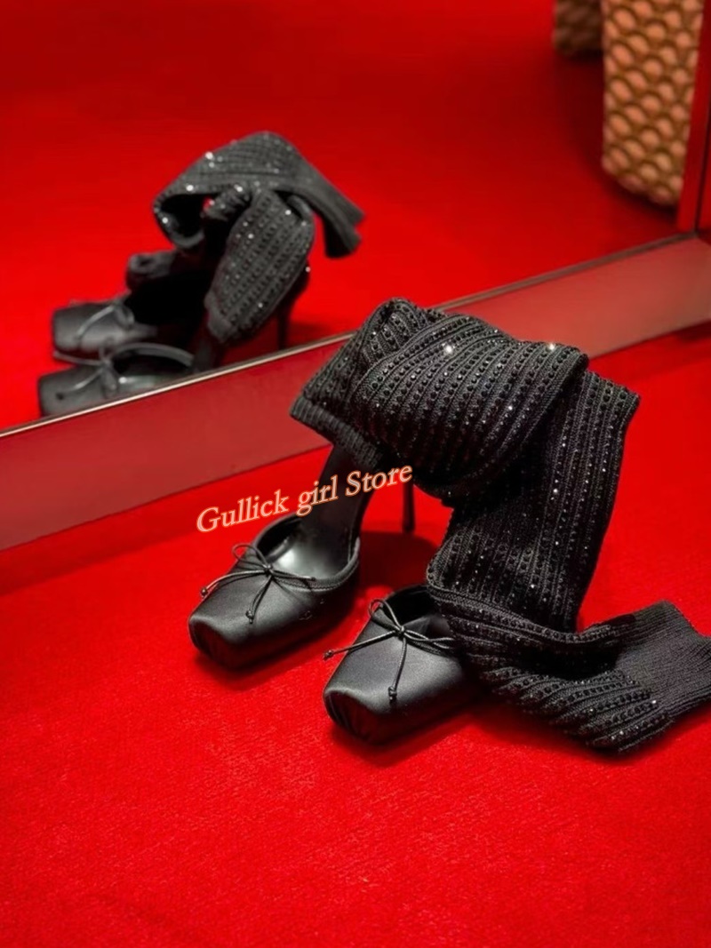 Sepatu Boots Rajut Merah Model - Sock Boot Women ulasan dan harga